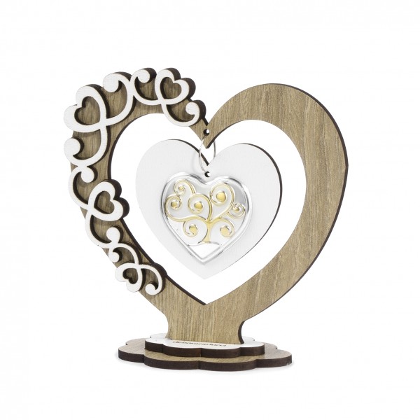 Icona piccola legno cuore albero della vita