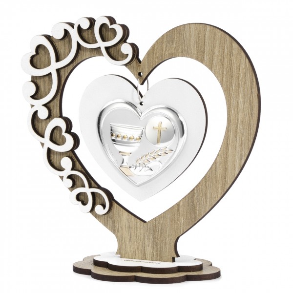 Icona media legno cuore calice comunione
