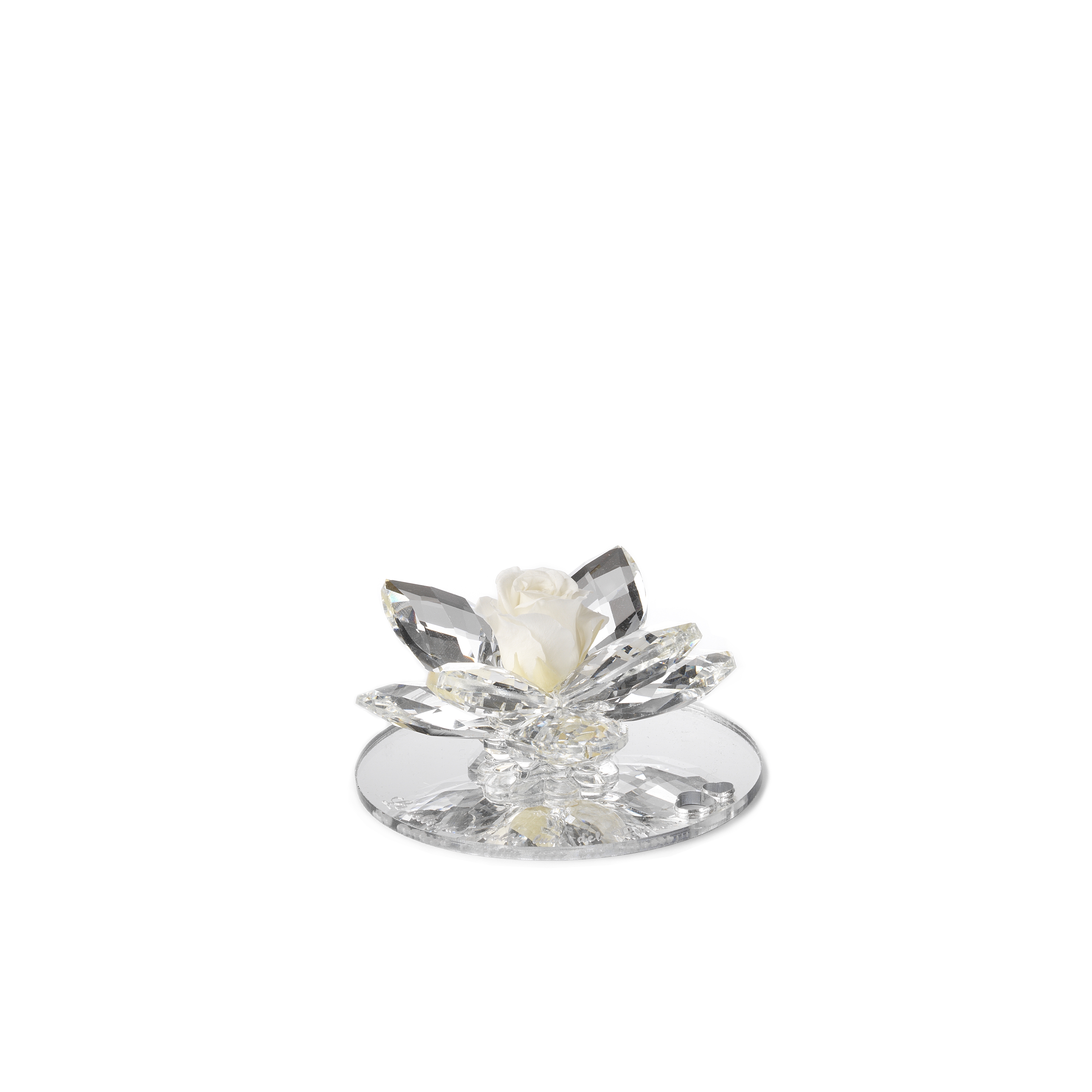 NINFEA 8 PETALI CON ROSA STABILIZZATA BIANCO - PERSONALIZZABILE