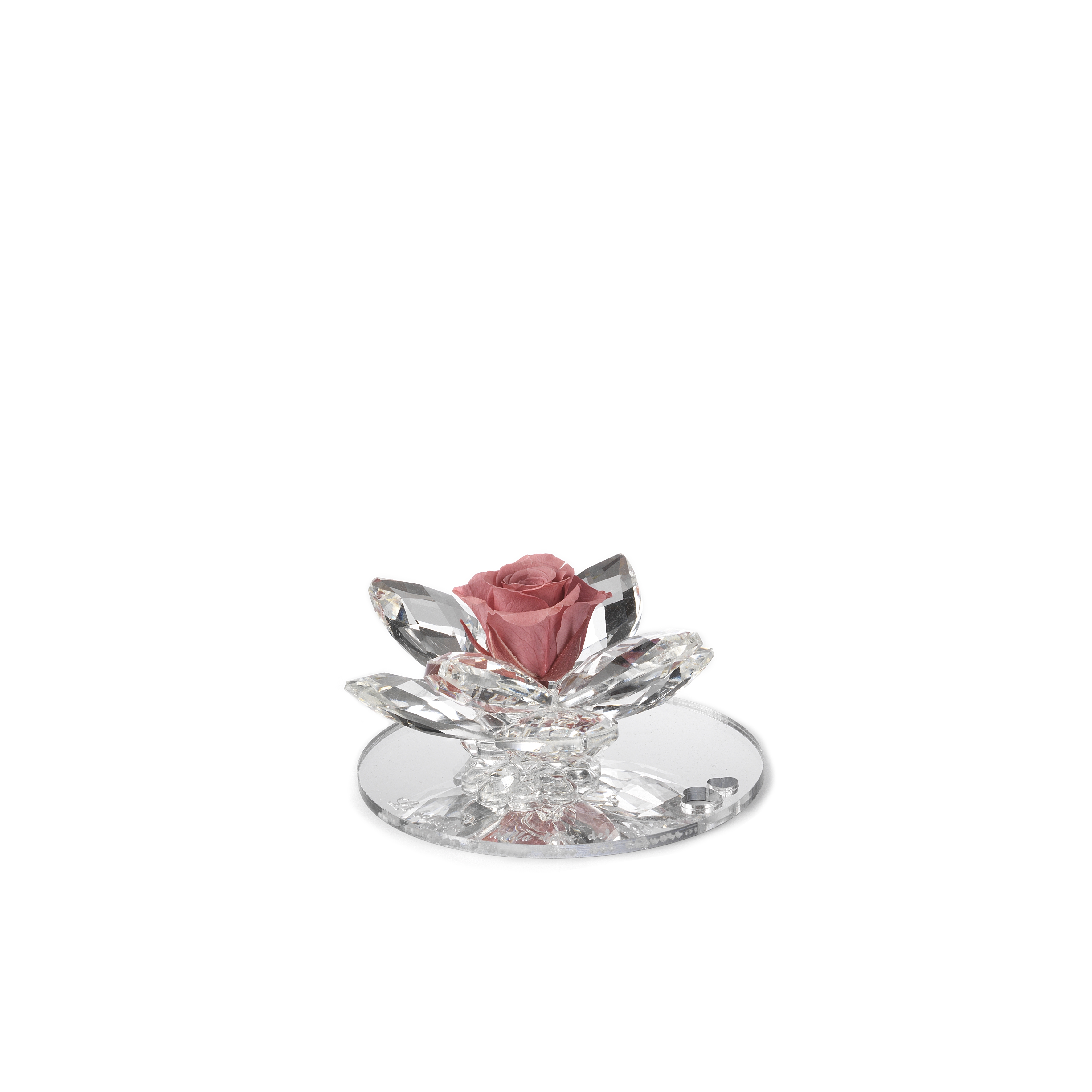 NINFEA 8 PETALI CON ROSA STABILIZZATA OLD PINK - PERSONALIZZABILE