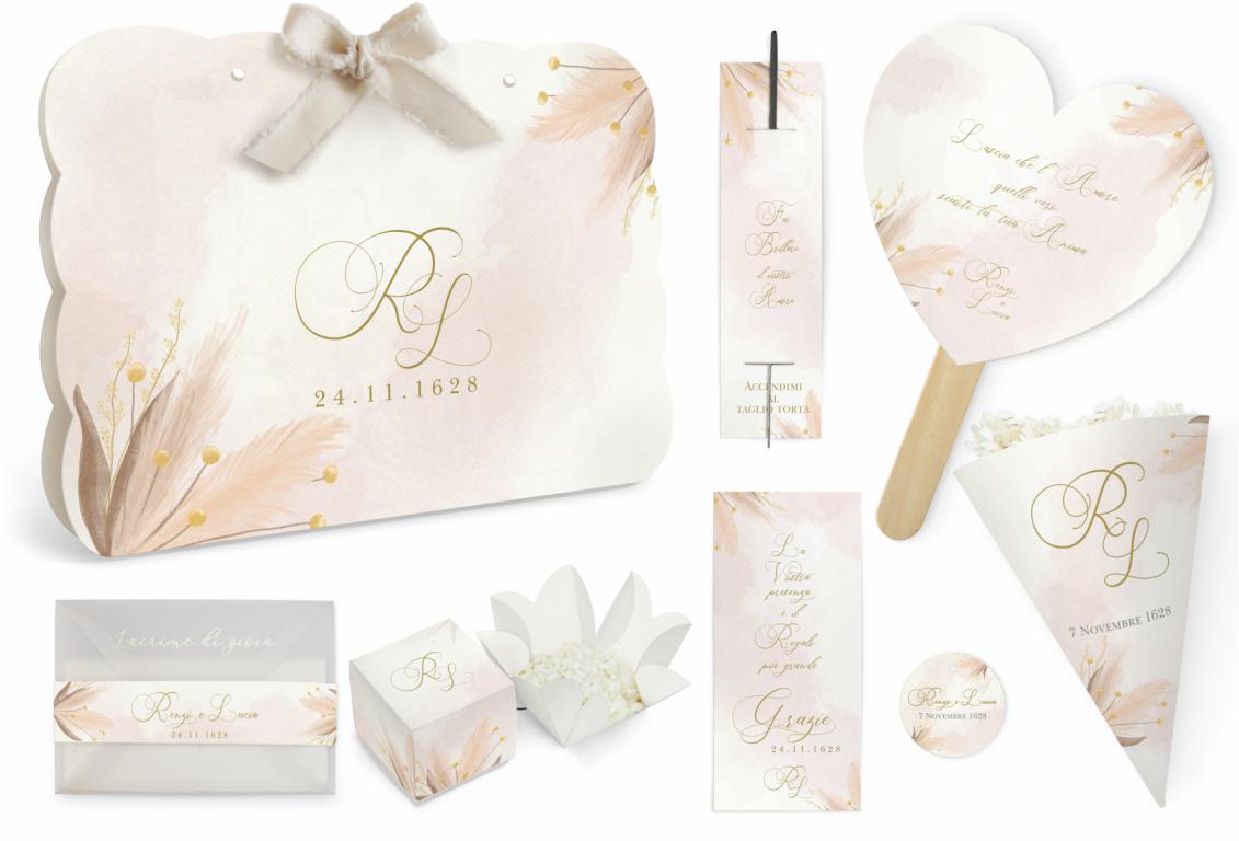 PARTECIPAZIONE MATRIMONIO SCATOLA PORTA CONFETTI - rose gold